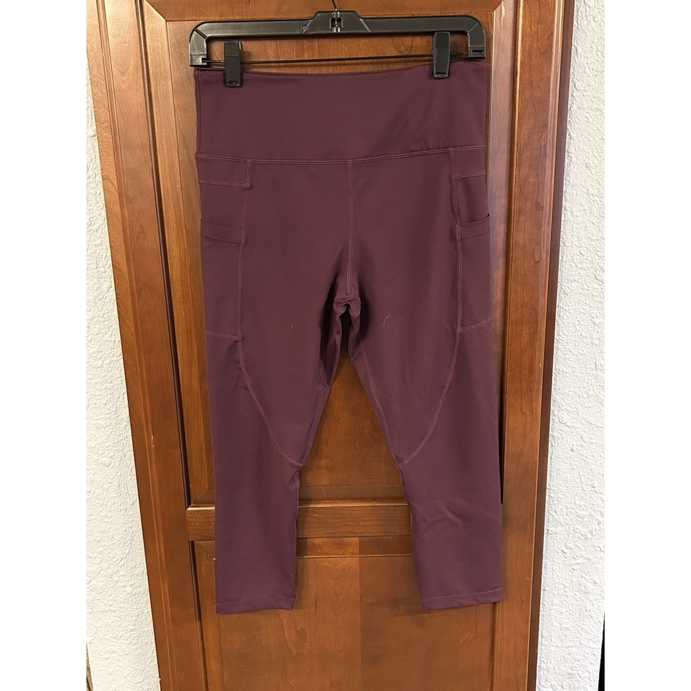 Zyia Active Wine Color Brilliant Hi-Rise Pocket Capri 20" Legging Size 8-10